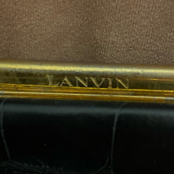 Lanvin Trilogy croc embossed black calfskin bag with gold plated hardware - Picture 6 of 9